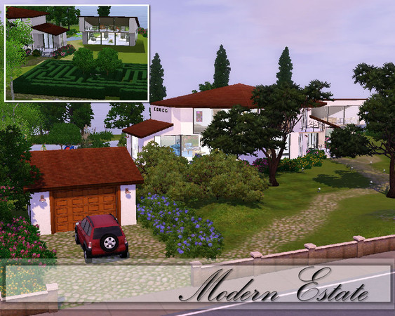 Sims 3 — Modern Estate by TSR Archive — A large Estate for the rich family, features a Poolhouse with in and outdoor
