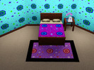 Sims 3 — Funky Flowers by Phlipflops — Purple background with blue flowers