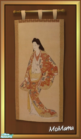 Sims 2 — NK Golden East Bedroom - Tapestry by MoMama — A famous Geisha is transformed into a tapestry for your Sims.