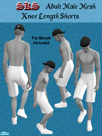 Sims 2 — Mesh_AMBS Knee by 71robert13 — Knee length Shorts with special shoes meshed for use with my Mid-hi Nike sneaker