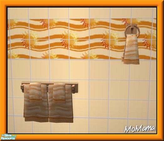 Sims 2 — NK Sunshine Bath - Towel by MoMama — A sunshine-patterned towel for all those hand-washings.