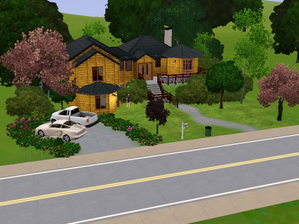 Sims 3 — Modern Cabin by ninacessna — I think this house has a country/modern feel to it. I tend to get lazy after making
