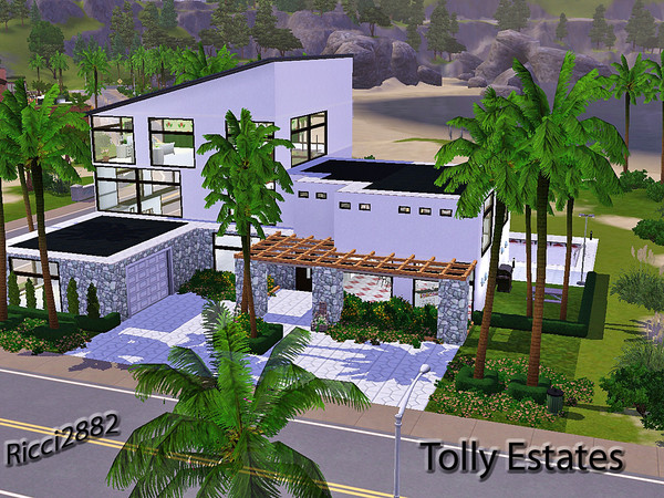 Sims 3 — Tolly House by TheNumbersWoman — Contemporary modern house with 4 bedrooms 3 bath, pool, spacious living area,