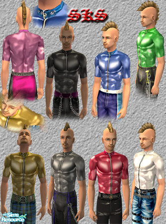 Sims 2 — AMT_SKS_Nude_Vinyl-Set by 71robert13 — Tight sexy latex vinyl shirts in 8 sizzling colors. Shirts zip up the