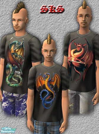 Sims 2 — AMT_SKS_UnTuck-T_Dragon-Set by 71robert13 — 3 ultra cool un-tucked AD&D dragon T-shirts.The back of each