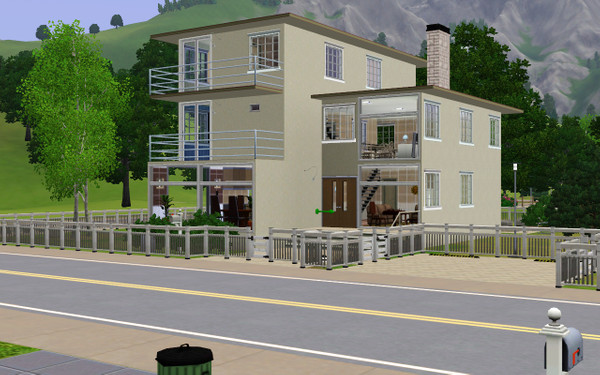 Sims 3 — The Tile House by Galloandre — Who says tile can just go on the bathroom walls? There's tile everywhere in this