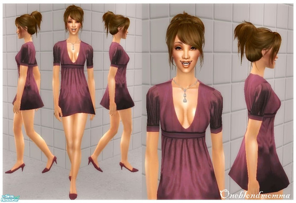 Sims 2 — Garnet Satin Dress by Tiff_4_treasures — 