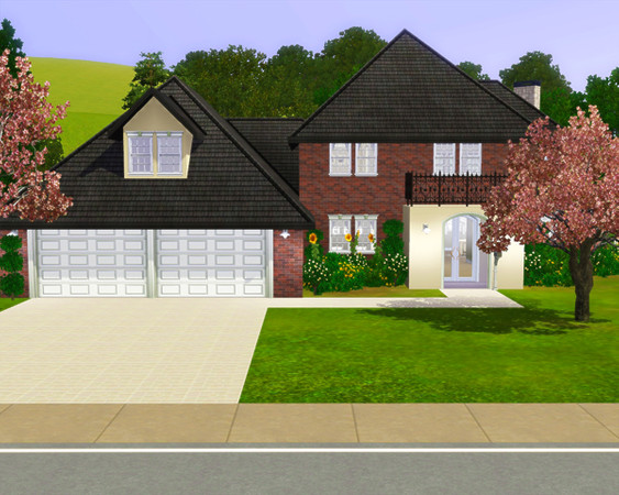 Sims 3 — Contemporary House Two by sandrakorb — This traditional and yet modern home has a landscaped garden and double