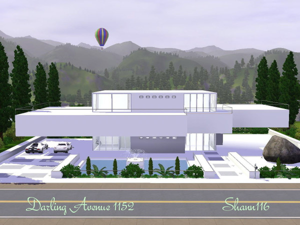 Sims 3 — Darling Avenue 1152 by Shann116 — Ultra modern house with swimming pool. 8 big rooms in total and 4 bathrooms.