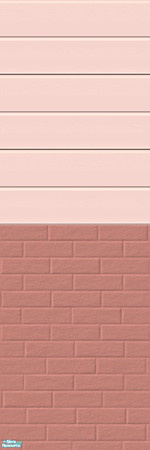 Sims 2 — Brick-Siding Walls Set - Rose by shadow66 — This is one from a set of 15 seamless, two-tone, half brick and half