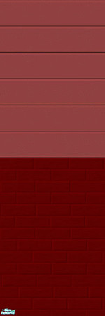 Sims 2 — Brick-Siding Walls Set - Burgundy by shadow66 — This is one from a set of 15 seamless, two-tone, half brick and