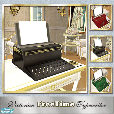 Sims 2 — FreeTime Victorian Typewriter - Mesh File by Cashcraft — Update to an old favorite--Vintage Victorian