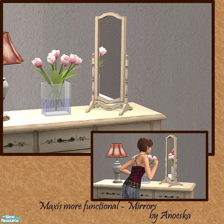Sims 2 — MMF - Mirrors - Rustic Glass Mirror Small by AnoeskaB — This mirror is a smaller version of the Maxis Rustic