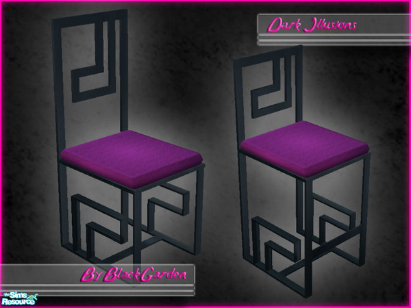 Sims 2 — Dark Illusions Dining Set - Pink Seat by BlackGarden — A pink seat cushion for the chair from the