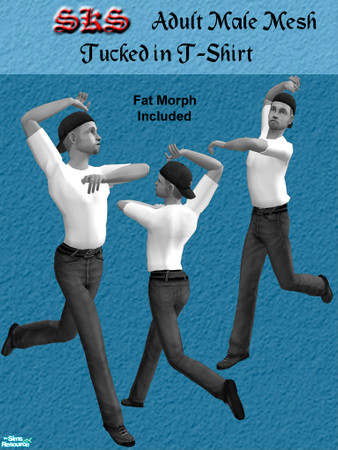 Sims 2 — Mesh_AMT Tucked-T by 71robert13 — A Tucked in T-Shirt with a slight definition of the sleeve. There is no collar
