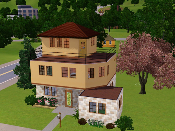 Sims 3 — Santa Fe by sunnyside48 — Offbeat 3-story layout. Great balcony on third floor for grilling and entertaining.