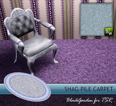 Sims 3 — Shag Pile Carpet by BlackGarden — Thick, luxurious shag pile, ideal for carpets and rugs. Two palettes allow you