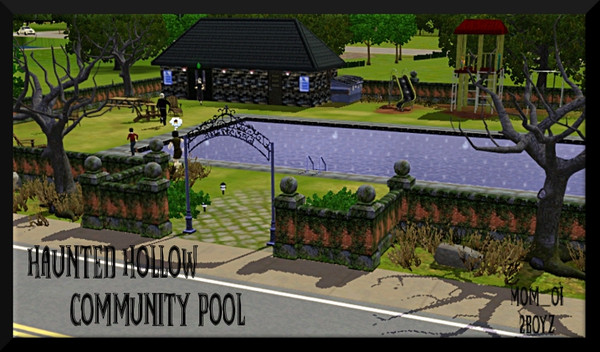 Sims 3 — Haunted Hollow Community Swimming Pool by mom_of2boyz — Haunted Hollow Community Swimming Pool...rusty metal,