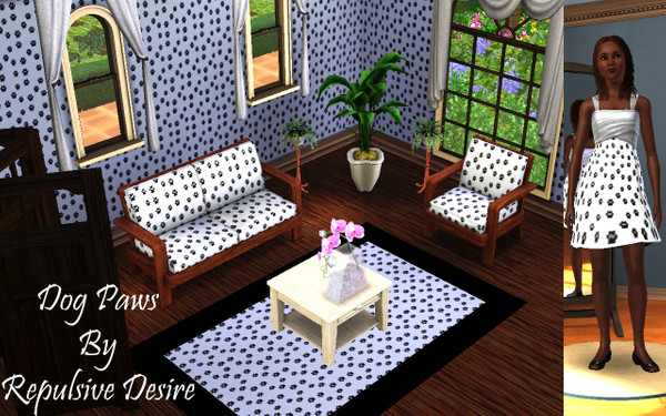 Sims 3 — Dog Paws by RepulsiveDesire — A pattern of dog paws, best as wallpaper. 