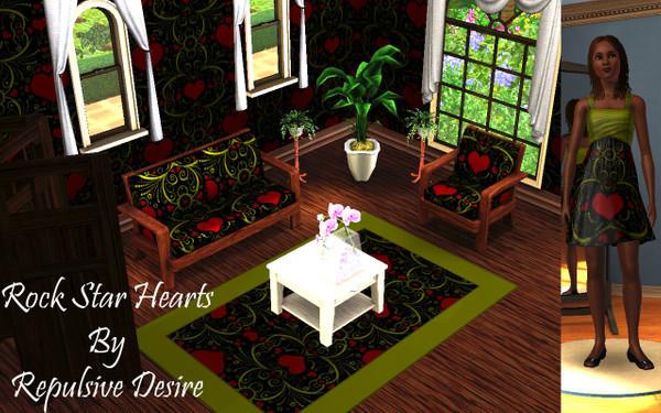 Sims 3 — Rock star Hearts by RepulsiveDesire — Pretty heart pattern good for objects and clothing. Enjoy!