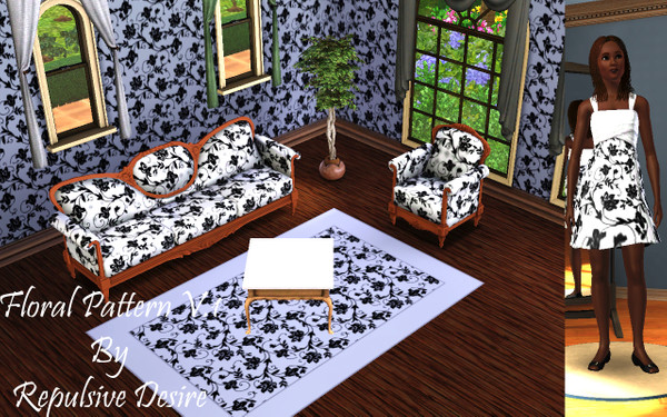 Sims 3 — Flowers by RepulsiveDesire — A Floral pattern, good for clothes or objects. Enjoy!