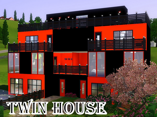 Sims 3 — Twin house by irre29 — This lot is my nostalgia for apartment life in Sims2. This house is provided for two