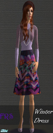 Sims 2 — FRS-Set 1-MonSoon Dresses Set-4.Winter Dress by Fresco — For Winter