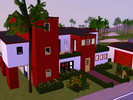 Sims 3 — Redtangular House by raraurie — Rectangular-shaped house with red accents. Rather big sized, suitable for family