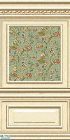 Sims 2 — jsf2PLEPI Teal Floral by jsf — Newly revised and improved ParkLane panels embellished with egg and rope detail