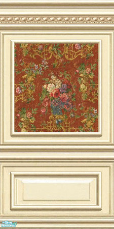 Sims 2 — jsf2PLEPIRedFloral by jsf — Newly revised and improved ParkLane panels embellished with egg and rope detail hold