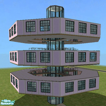 Sims 2 — Spacestation 34-KF (purple version) by loopyproductions — A spacestation with three rings, each ring has one