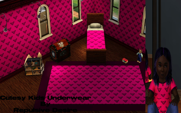 Sims 3 — Cutesy Kids Underwear by RepulsiveDesire — A cute pattern of girls undies. Created for the kids (but can of