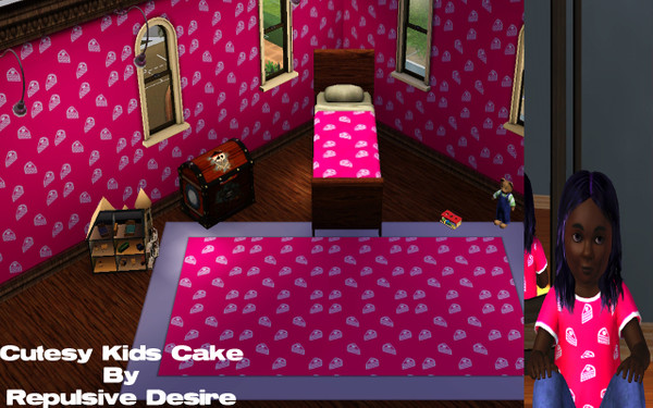 Sims 3 — Cutesy Kids Cake by RepulsiveDesire — A cute pattern of cake. Created for the kids (but can of course be used by