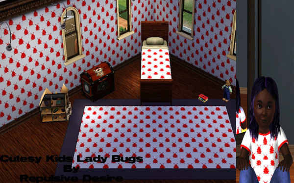Sims 3 — Cutesy Kids Lady Bugs by RepulsiveDesire — Cute pattern of lady bugs. Made for the child Sims (but of course can