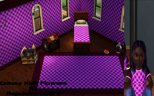 Sims 3 — Cutesy Kids Flowers by RepulsiveDesire — Cute pattern of cherries. Made for the child Sims (but of course can be