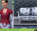 Sims 3 — Flower Burst, Tiled - Smaller Print by shtinky — A light grunge daisy floral with swirls and paint splatters, in