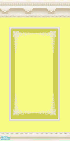 Sims 2 — MRC Elaborate Walls - Bright Yellow by MidnightRose — I came upon this design while looking for vintage wall