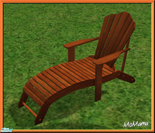Sims 2 — NK Sunrise Swimming - Recliner by MoMama — A recliner in an orange wood for relaxing in or out of the sun.