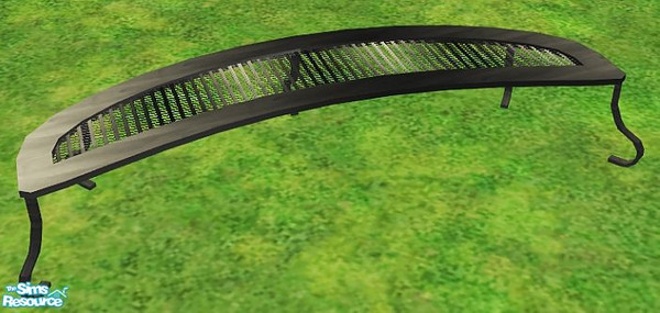 Sims 2 — Sterling Bench by SaeraMaples — Outdoor fireplace set, that will complement any modern garden. 