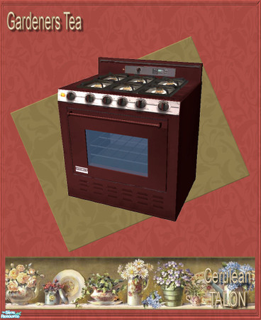 Sims 2 — Gardners Tea Appliances - Stove by Cerulean Talon — Rich brick red, hovering just shy of brown, appliances to