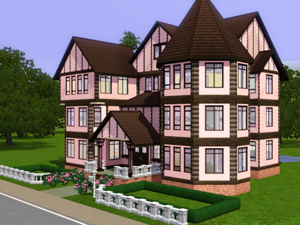 Sims 3 — Pink Victorian by sawsea — 4 floor Classic Victorian home. This historic residence has 3 fireplaces, fully