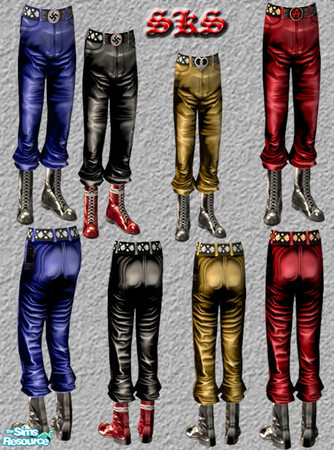 Sims 2 — TMB_SKS_Bloused_Shiny-Set by 71robert13 — This set contains 4 colors of ultra shinny leather pants for TEEN