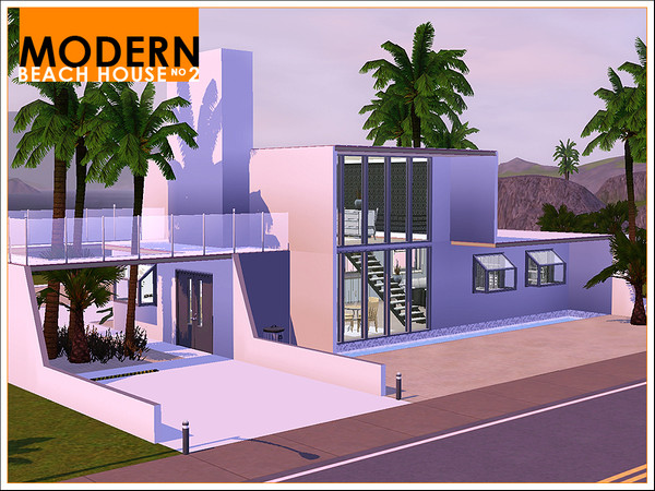 Sims 3 — Modern Beach House 2 by Leomo — This second Modern Beach House is perfect for Sims who love to walk with their
