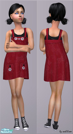 Sims 2 — H&M Dress With Converse - Red by sosliliom — H&M Dress With Converse for the little girls. ~ Happy