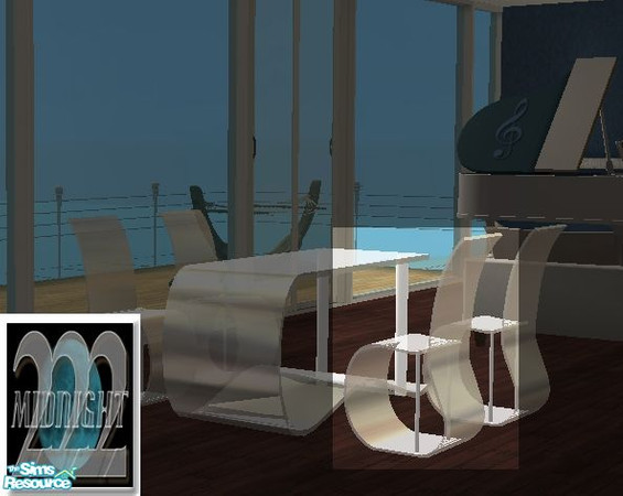 Sims 2 — Midnight White Delight Chair by Midnight222 — A classic white chair with a modern glass twist ..... lets just