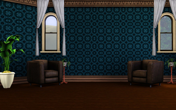 Sims 3 — Bluish Wallpaper by RepulsiveDesire — A beautiful and intricate pattern nice for small room tiling or for walls.