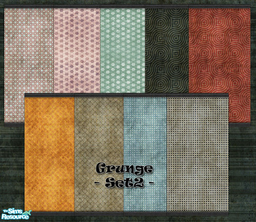 Sims 2 — Grunge Walls - Set 2 by Donnha — More Grunge themed Walls.