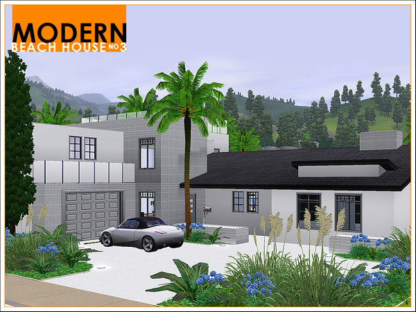 Sims 3 — Modern Beach House 3 by Leomo — A third Modern Beach House! This house perfectly fits a family of four. It
