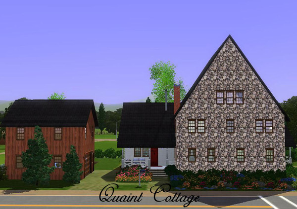 Sims 3 — Quaint Cottage  by Henwen — Cozy little old two story cottage with two fronts. I chose a side door as the front
