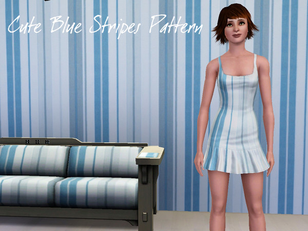 Sims 3 — Cute Blue Stripes by Frozen and Iced — Cute Blue Stripes-is my new nice and cute pattern, which I very like.